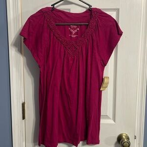 Sonoma L pink short sleeve top NWT